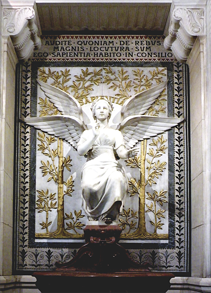 Церковная братва изображает разум в виде ангела (бабы с крыльями)